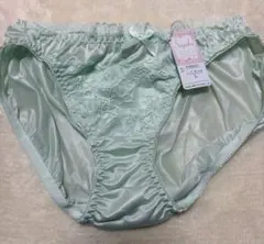 Sayaka ミントグリーン レースショーツ Lサイズ　サテン