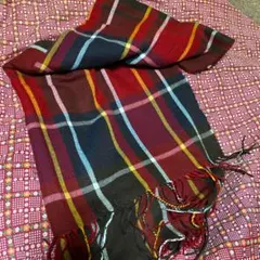 ストール　 赤　チェック柄　 ショール