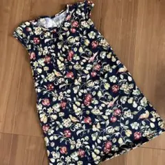 花柄 ノースリーブ 원피스 紺色 UT 130
