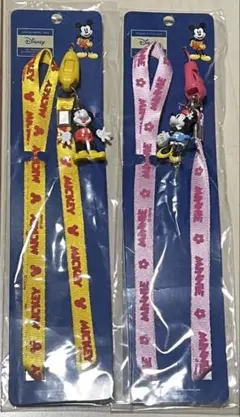 ディズニー　キャラクター　ストラップセット ミッキー　ミニー