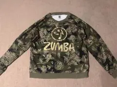 【正規品】ZUMBA トレーナー Lサイズ 迷彩×ゴールド花柄デザイン 長袖