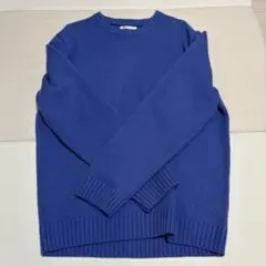 ZARA 青 クルーネック ニットセーター M