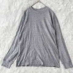 ユニクロ カットソー 長袖 グレー 綿100% メンズ ユニセックス シンプルのサムネイル