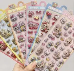 ボンボンドロップシール3D ぷくぷくシールラブブ 立体 6シットセット