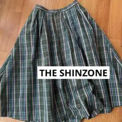 美品　THE SHINZONE ザ シンゾーン　チェックロングフレアスカートのサムネイル