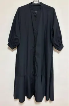 GU.ロングワンピース.ブラック.M