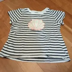 petit main ボーダー Tシャツ シェルモチーフ 110cm