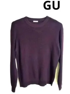 GU メンズニット M ダークパープル