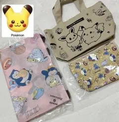 新品未使用　ミスタードーナツ×ポケットモンスター　トートお弁当バッグ　ポーチ