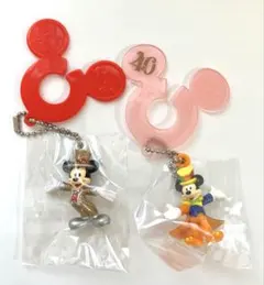 ミッキーマウス キーホルダー 2個セット　ディズニーランド40周年記念グッズ