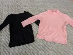 ユニクロヒートテックとハイネックインナー2枚組　90 黒とピンク