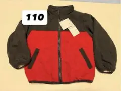 赤　黒 110サイズ コート　中綿　フード収納