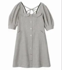 LILY BROWNボリュームスリーブミニワンピース チェック　春コーデ