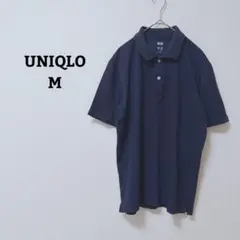 ユニクロ　エアリズムコットンカノコポロシャツ　シンプル　カジュアル　半袖　綿混M
