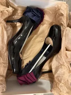 PIPPICHIC 美品 フリル付きオープントゥハイヒール