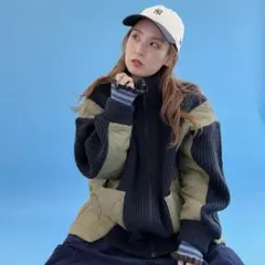 Niko and… 新品MODE NORM CORE リブ×キルトジップブルゾン