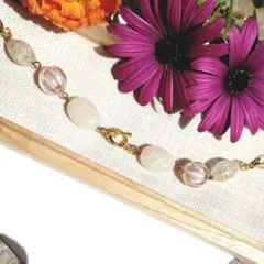 #494  ホワイト系クリア 　　羽織紐　前マンテル付き