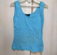 CRO McBEE 水色 ビーズ タンクトップ