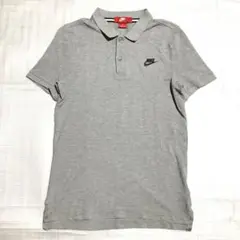 美品 NIKE ナイキ コットン ポロシャツ M グレー 半袖 Tシャツ メンズ