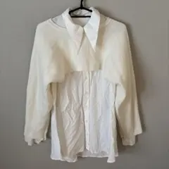 COCODEAL ホワイト　アンサンブル　ニット　シャツ