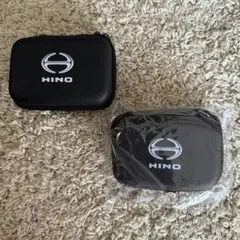 HINO ファスナー付き小物ケース 黒 2個セット