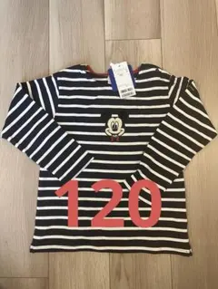 【新品】petit main 【Disney】アップリケボーダー長袖T 120