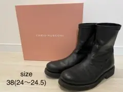 FABIO RUSCONI レザー ストレッチ ショートブーツ 38