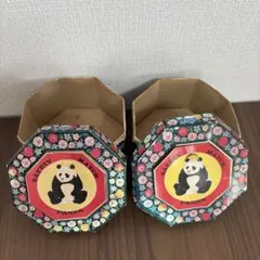 レア 昭和 레트로 パンダ柄 空箱 8角形ホームマッチ