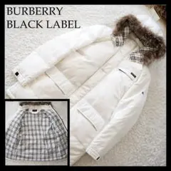 【美品】バーバリーブラックレーベル　裏地ノバチェック柄　ダウンコート　Lサイズ