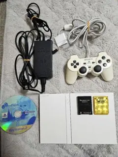 PlayStation 2 本体 ホワイト コントローラー、メモリーカード付き