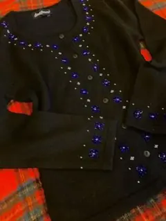 ●ニットセットワンピース●黒S〜M花柄