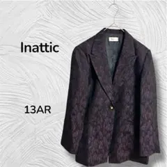 【イナティック】テーラード ジャケット 金ボタン バラ レーヨン混 希少 レトロ