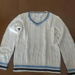 キッズ　カーディガン　白　ジャンク品　小学生　長袖　130cm