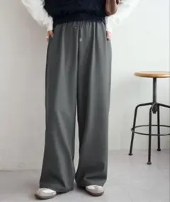 Discoat とろみイージーパンツ グレー XL