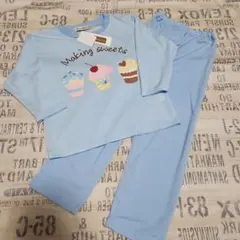 水色カップケーキパジャマセット　110cm