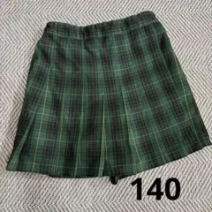 ユニクロ　緑系チェック柄キュロット140サイズ