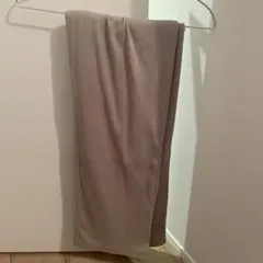 ベージュ リブ編みパンツ ポケット付き