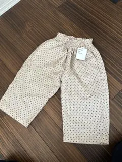 ベージュ 水玉模様 ロングパンツ 100cm