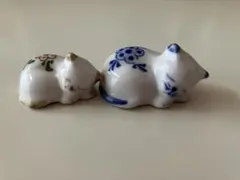 陶磁器 猫の置物 2個セット