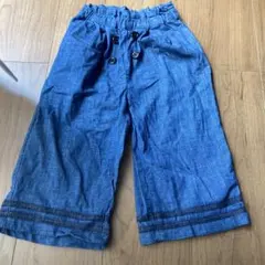 キッズ デニム風 ガウチョパンツ
