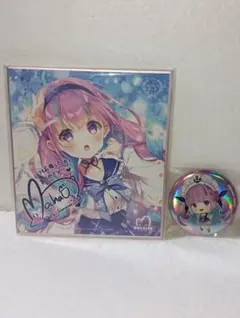 hololive EXPO 湊あくあ　缶バッジ&2021　ミニ色紙セットのサムネイル