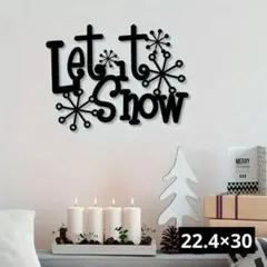 【SAIL】ウオールアート82 Let it snow 　インテリア　クリスマス