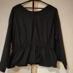 ローリーズファーム　ブラウス　チュニック　Vネック　黒　ウエストマーク　М