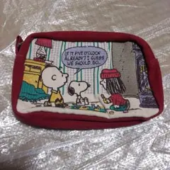 【値下げ】スヌーピー ポーチ ワインレッド