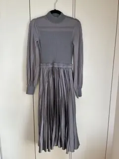 アナイ　ニットドッキング プリーツワンピース