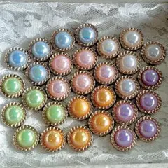 デコパーツ♡カボション　センターパーツ　パール30個セット