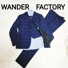 ワンダーファクトリー フォーマルスーツ ５点セット 濃紺 ストライプ