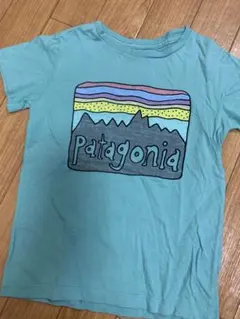 Patagonia Tシャツ 4T 水色 山デザイン