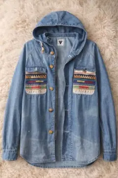 go slow caravan デニムパーカー ジャケット 刺繍 エスニック