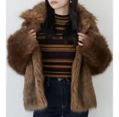 2025年最新】murua フェイクファーラインジャガードコートの人気